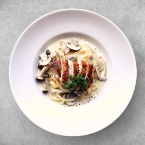 【奶油醬】紅油雞蘑菇奶油意麵