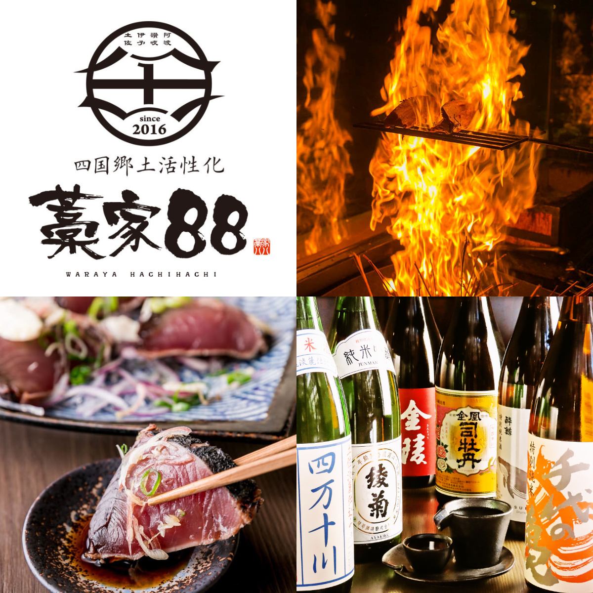 自慢の藁焼きや、四国名物、地酒など多数ご用意☆個室完備で会社宴会にも◎