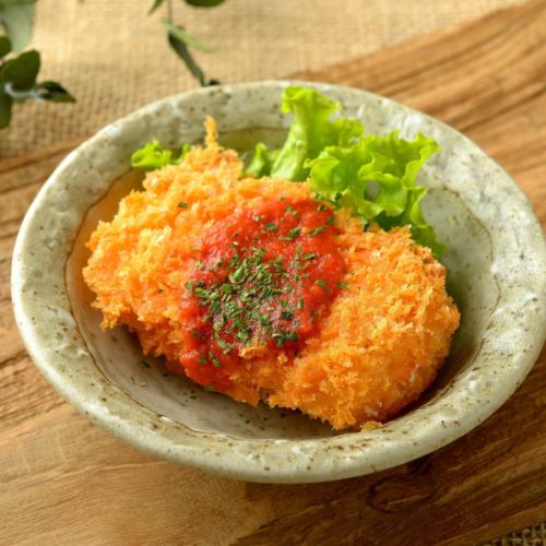 Crab cream croquette with homemade tomato sauce