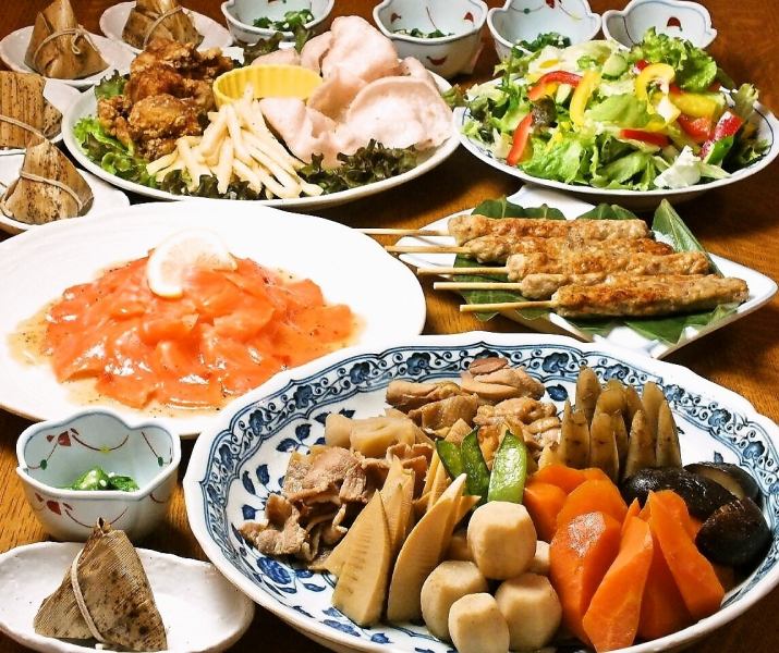 ◆◇かあさん特製のコース料理・・・2時間半飲み放題+7品　4000円（税込）◇◆