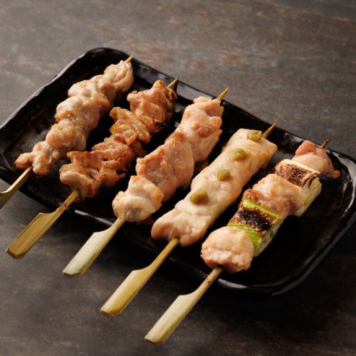 炭火焼き鳥5種盛り
