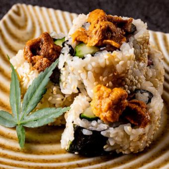 Tekka cucumber roll with sea urchin