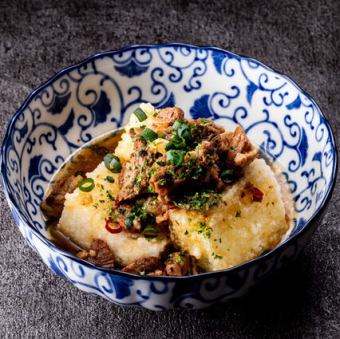 Deep-fried beef tendon with dashi tofu
