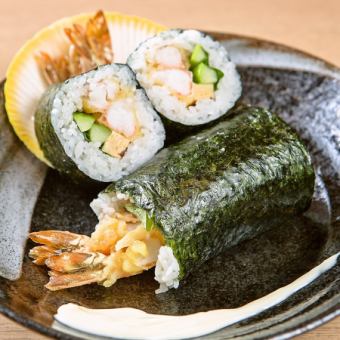Shrimp tempura mayo roll sushi