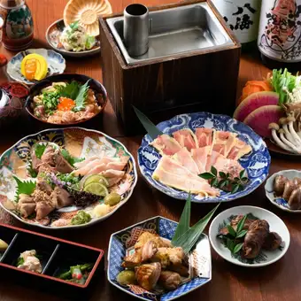 【接待や会食にも】炭火焼きにしゃぶしゃぶと名古屋コーチンをご満喫 13品名古屋コーチンコース