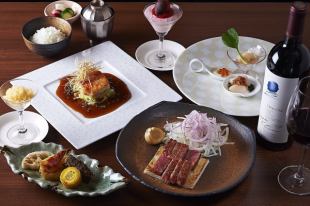 【1日1組限定ランチ桂コース】秋川牛サーロインや天然お魚料理など全8品