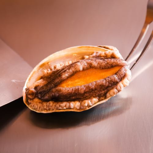 活鮑のステーキ