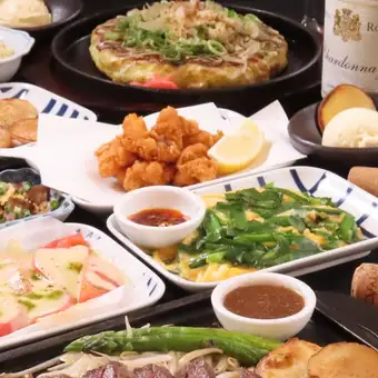 ★（120分飲み放題付）名物全部入り！鉄板満喫コース★　4500円（税込） 