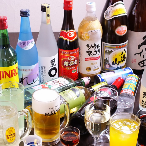 All-you-can-drink for 2 hours for +1738 yen (tax included) for each course ♪