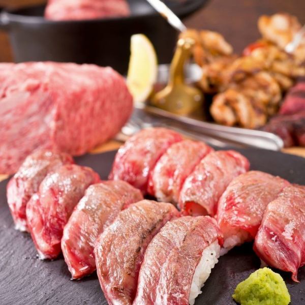 【고기 야로! 명물】 고기 초밥과 스테이크를 뷔페!