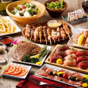 Welcome and farewell party ★ [3 hours all-you-can-drink included] "All-you-can-eat course of 30 dishes including grilled meat sushi and charcoal-grilled yakitori" 4,800 yen → 3,300 yen tax included