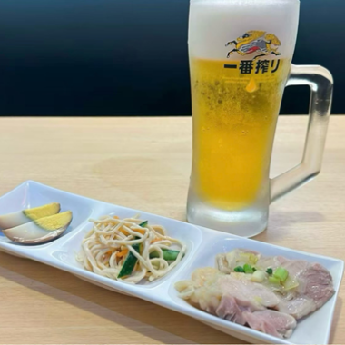 【　お昼のちょい呑みに是非！】　生ビールセット　　(税込)780円　