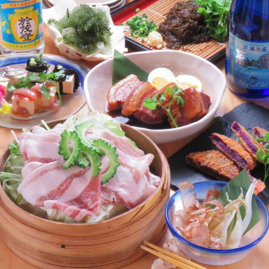 Enjoy all-you-can-eat Okinawa cuisine at a sightseeing spot in Kagurazaka and enjoy a banquet!