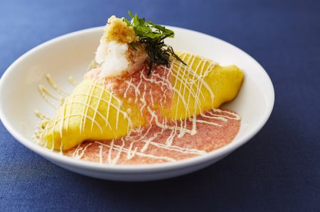 明太とろろオムライス