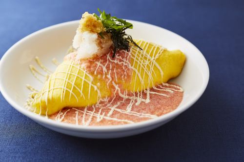 明太とろろオムライス