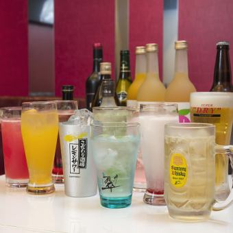 【プレミアムプラン】約60種単品飲み放題1,800円(税込)