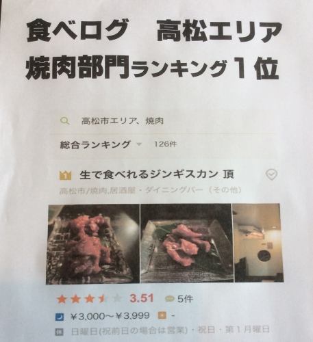 食べログ ランキング1位