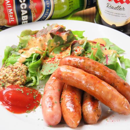 Assortment of 5 types of sausages