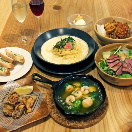 ☆一番人気☆ローストビーフ,アヒージョ,ジェラートなどパーティーコース全6品3500円