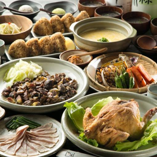 Luxurious! [6000 yen course] Charcoal-grilled thighs and fried chicken, 9 luxurious dishes, 2 hours of all-you-can-drink included (3 hours on Wednesdays, Thursdays, and Sundays!)