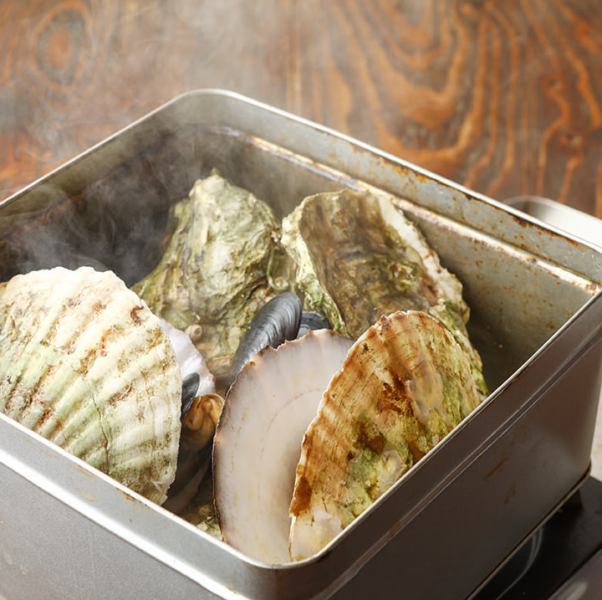 【これぞ漁師飯！】絶品！三陸特大貝2種のガンガン焼き！　シンプルでも味は抜群　4280円（税込）