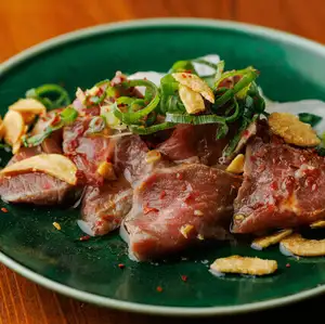 Lightly seared lamb tataki
