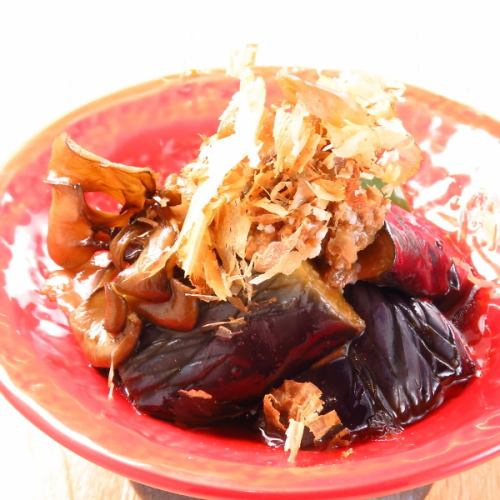 Boiled eggplant and lotus root