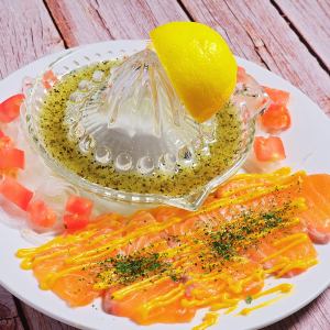 Salmon and Cheese Carpaccio