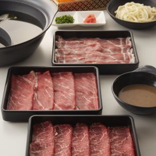 [All-you-can-eat lunch] Chestnut pork and carefully selected beef shabu course