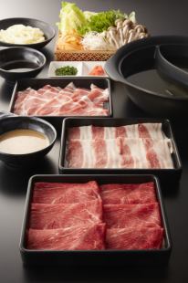 [All-you-can-eat dinner] Chestnut pork and beef shabu course