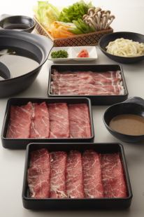 [All-you-can-eat lunch] Specially selected beef shabu-shabu course