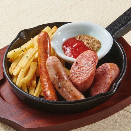 Assortment of 3 types of sausages