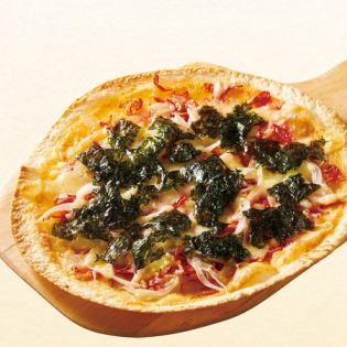 蝦米海藻明太子蛋黃醬披薩