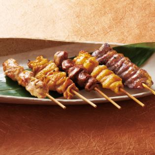 【国産串焼き】 おまかせ串盛り合わせ (5串)