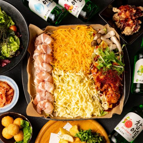 Half and half of shrimp roll samgyeopsal and cheese dakgalbi are popular ♪ Private rooms are also popular for girls' nights out and birthday parties!