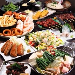 [Nabe course] The main dish is motsu nabe! Bakamori karaage & 8 dishes including potatoes and leek balls ⇒ 3,500 yen
