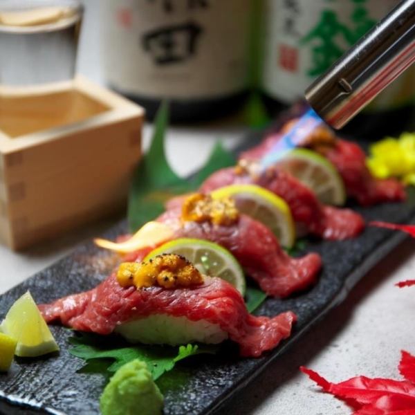 ■用最好的马肉~和你吃过的肉寿司对比一下！
