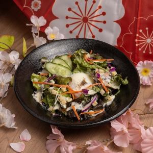 Warm ball Caesar salad