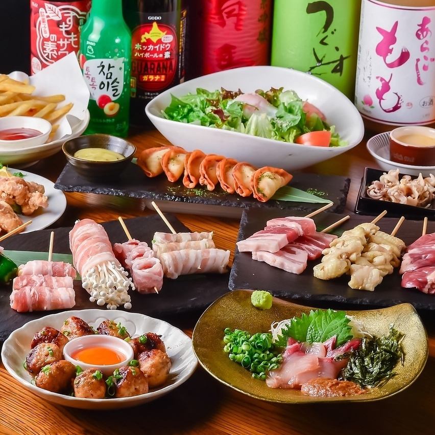 If you want to enjoy bite-sized dishes and delicious alcohol in Kurume, try [HITOKUCHI] ~ Izakaya x Gyoza x Yakitori ~