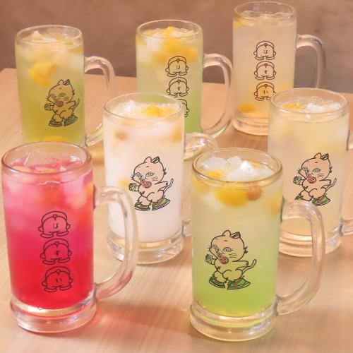 [Very popular among women!] Mixed fruit sour ~Fruit jelly with nata de coco on top~