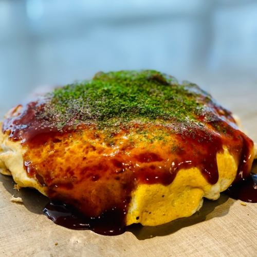 Manpachi Okonomiyaki (meatball + soba or udon)