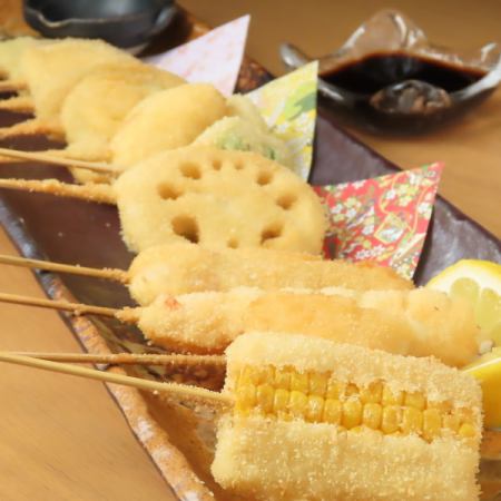 【当日OK】主菜是蔬菜串和马生鱼片！常客常点的一道菜：4,500日元，含90分钟无限畅饮