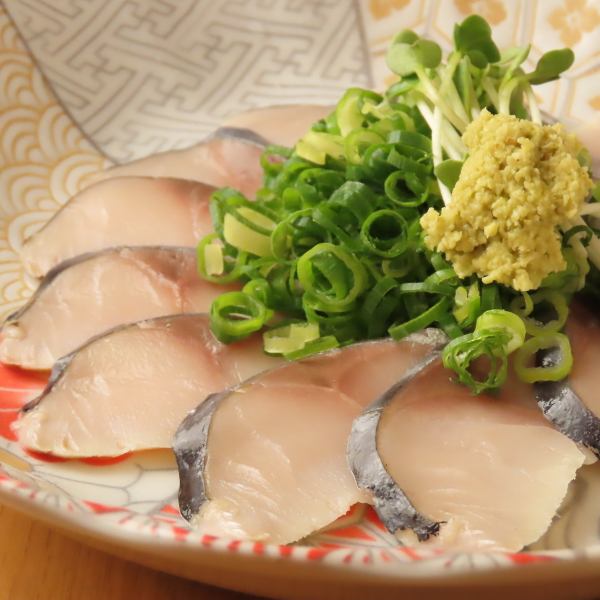 昆布締め大トロしめ鯖　「・オリジナル醤油　」「・自家製ゴマだれ」