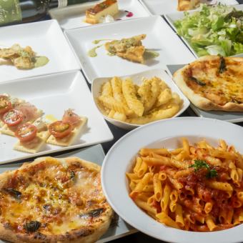 【2時間飲み放題付き】パスタ・魚のソテー・ピザ含む全7品 5000円(税込)コース