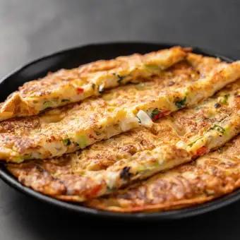 海鮮チヂミ (外カリ中ふわ・韓国屋台定番)