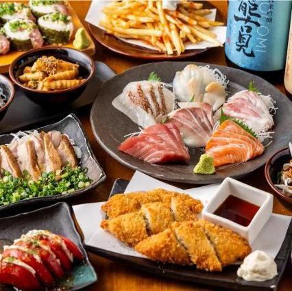 3.【直送套餐】6片刺身拼盘+南蛮炸鸡白肉套餐 5000日元 含2.5小时无限畅饮(共10道菜)