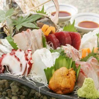 ★Medium fatty tuna nigiri sushi♪ A luxurious assortment of fresh fish sashimi and horse sashimi!! 10 dishes in total [Wagamama Course] 2 hours of all-you-can-drink★