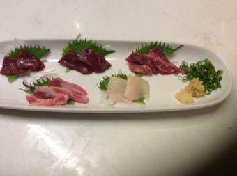 Assorted 5 types of horse sashimi (3 servings)