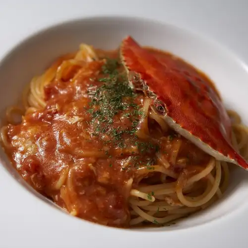 ワタリガニのトマトパスタ