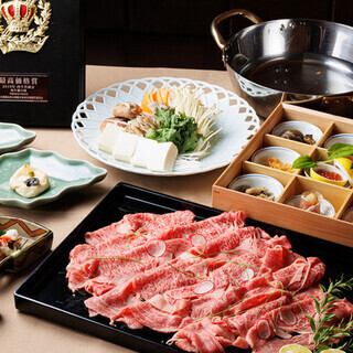 [The legendary Tsuyama Wagyu beef] Shabu-shabu or Sukiyaki course